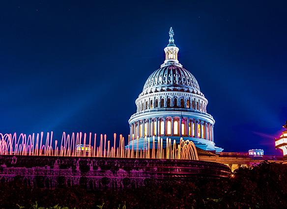 U.S. Capitol Building at night