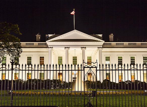 U.S. White House at night